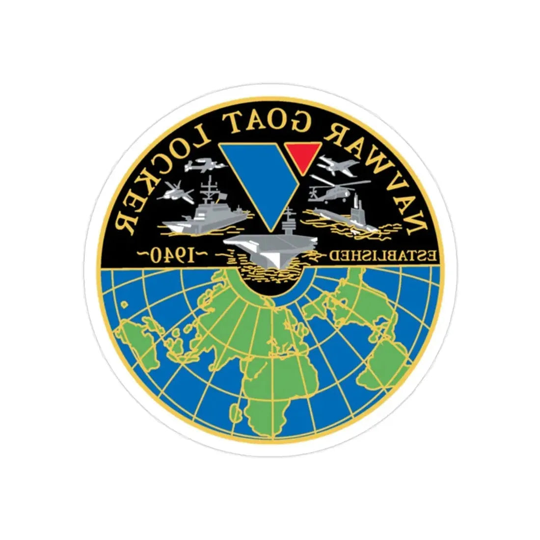 NAVWAR Goat Locker (U.S. Navy) REVERSE PRINT Transparent Die-Cut STICKER - The Sticker Space
