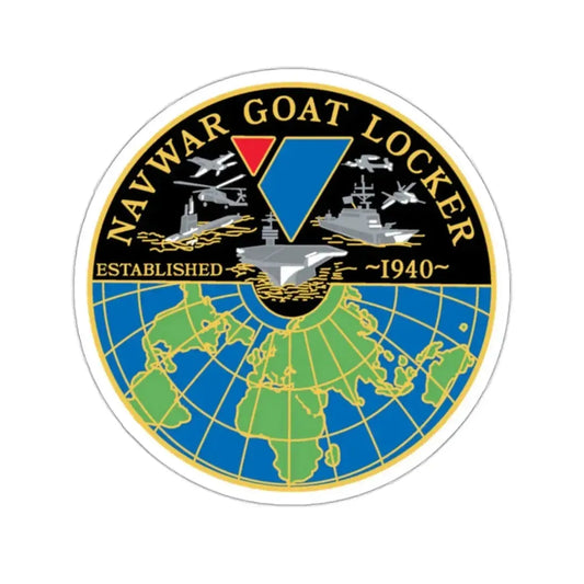 NAVWAR Goat Locker (U.S. Navy) STICKER Vinyl Kiss-Cut Decal 2 Inch White - The Sticker Space