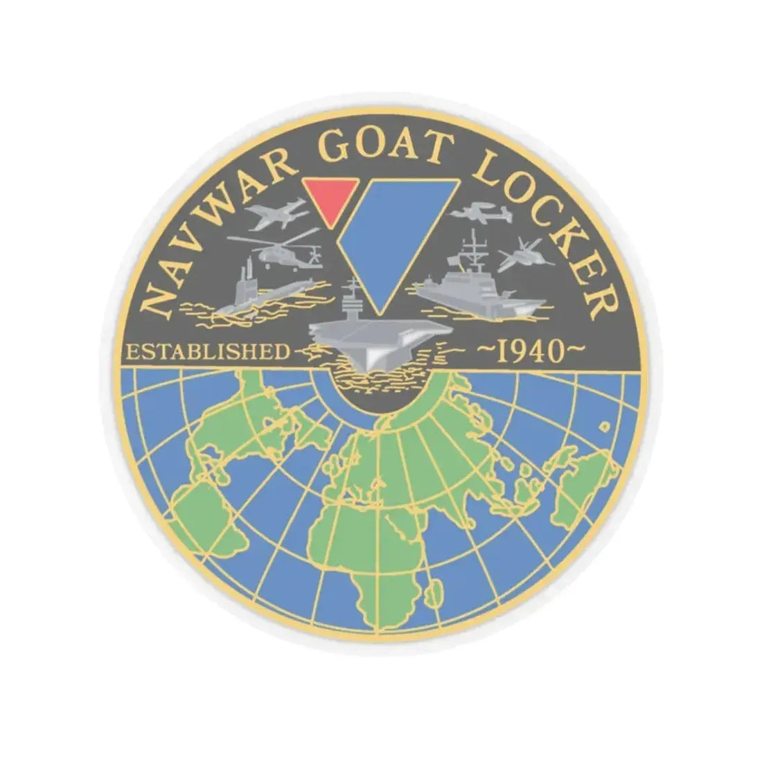 NAVWAR Goat Locker (U.S. Navy) STICKER Vinyl Kiss-Cut Decal 3 Inch Transparent - The Sticker Space