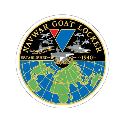 NAVWAR Goat Locker (U.S. Navy) STICKER Vinyl Kiss-Cut Decal 3 Inch White - The Sticker Space