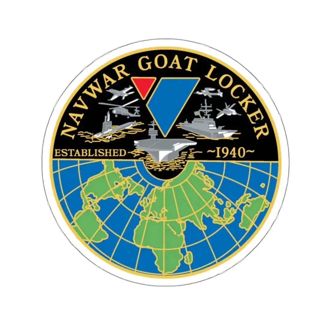 NAVWAR Goat Locker (U.S. Navy) STICKER Vinyl Kiss-Cut Decal 4 Inch White - The Sticker Space