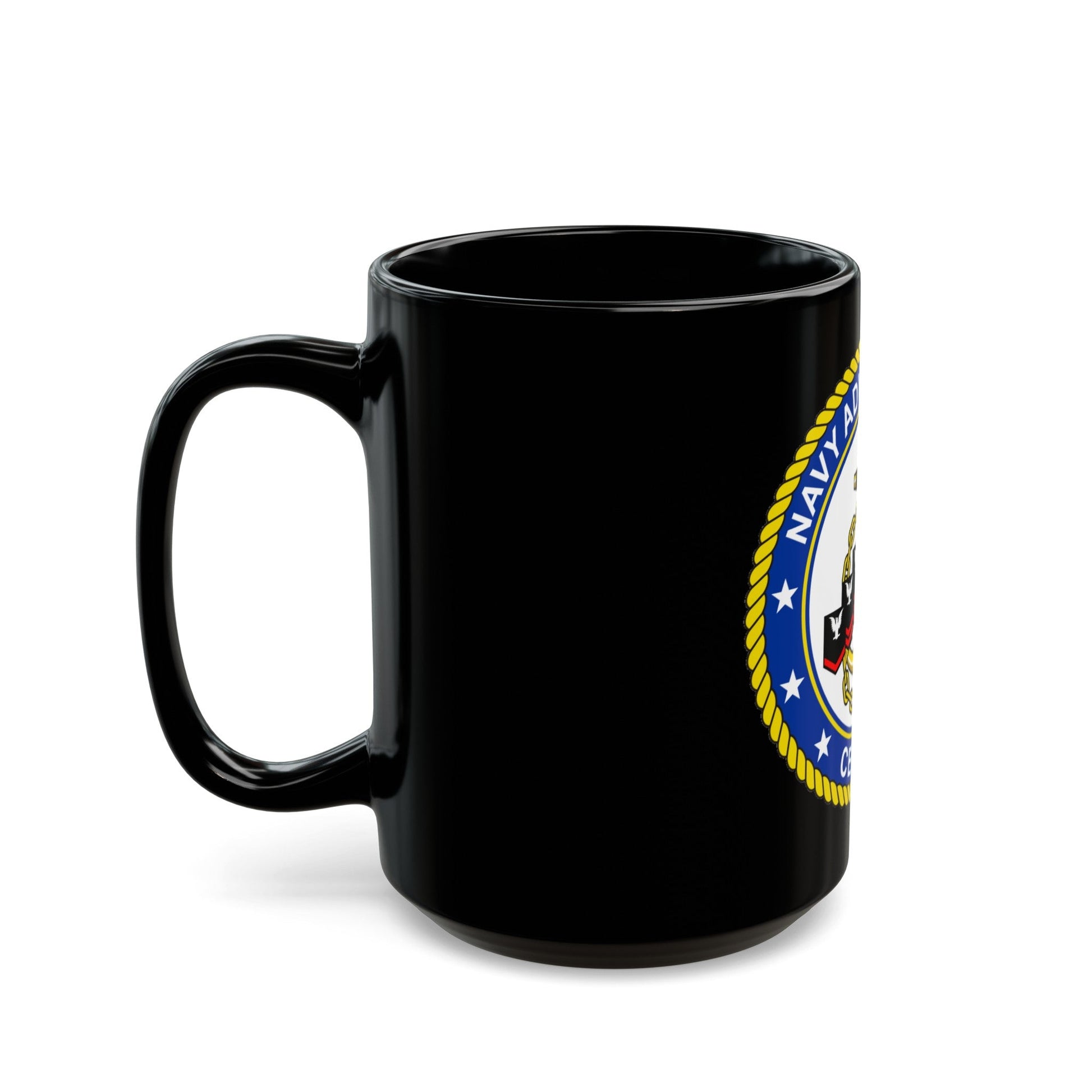 Navy Advancement Center NAC (U.S. Navy) Black Coffee Mug-The Sticker Space