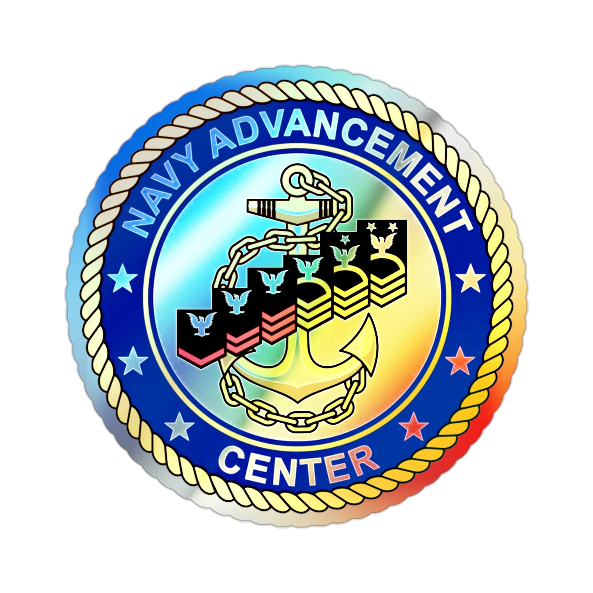 Navy Advancement Center NAC (U.S. Navy) Holographic STICKER Die-Cut Vinyl Decal-2 Inch-The Sticker Space