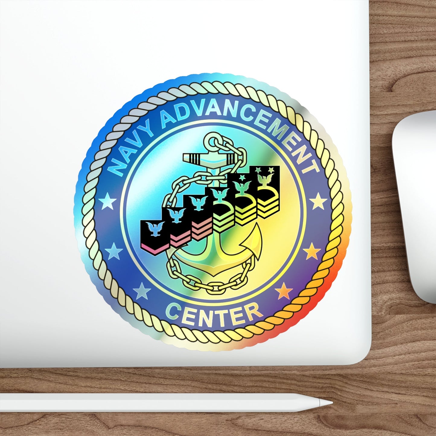 Navy Advancement Center NAC (U.S. Navy) Holographic STICKER Die-Cut Vinyl Decal-The Sticker Space