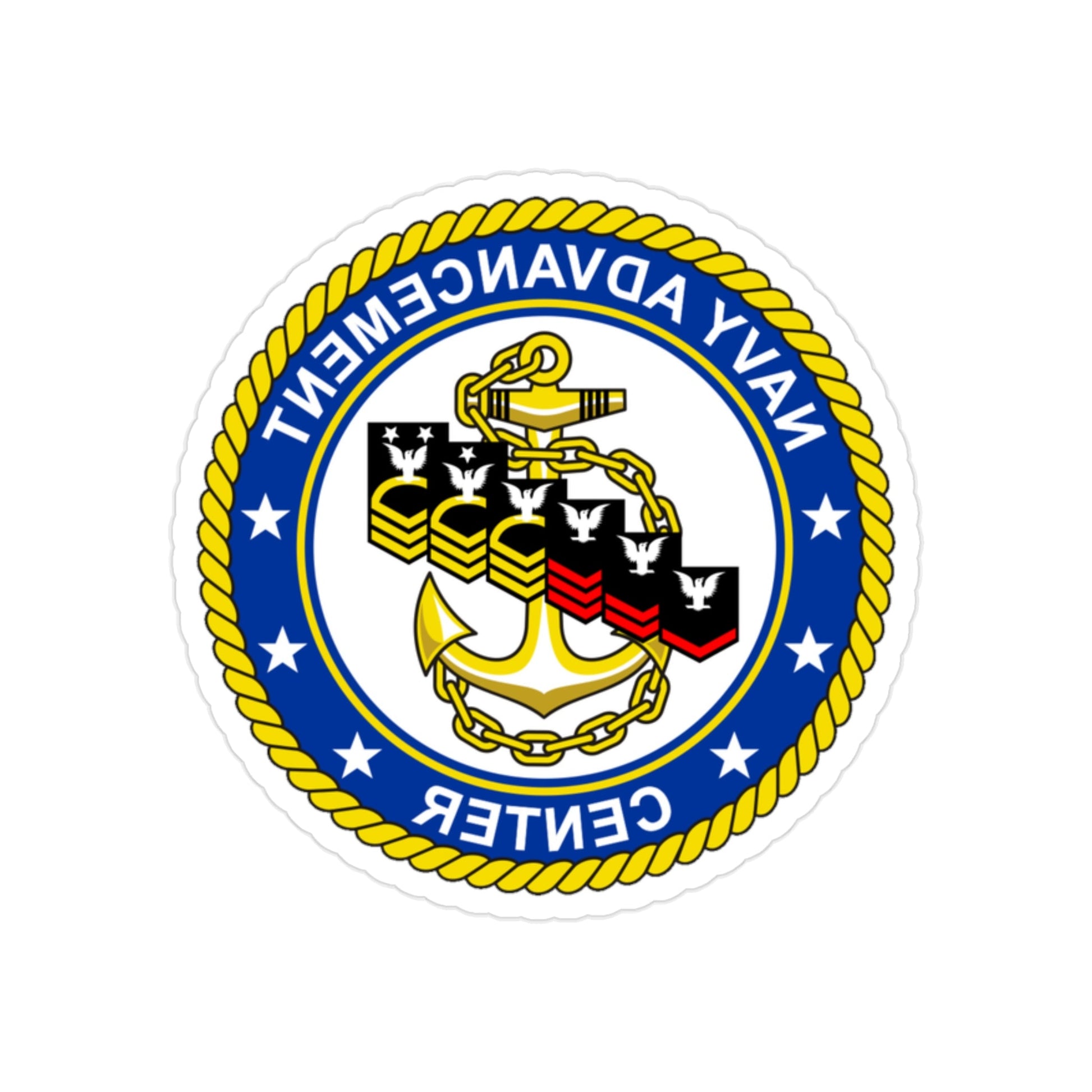 Navy Advancement Center NAC (U.S. Navy) REVERSE PRINT Transparent STICKER-2 Inch-The Sticker Space