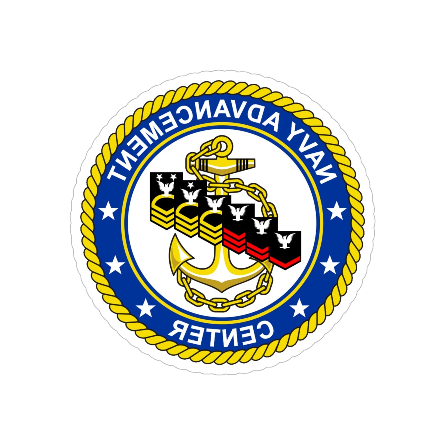 Navy Advancement Center NAC (U.S. Navy) REVERSE PRINT Transparent STICKER-5 Inch-The Sticker Space