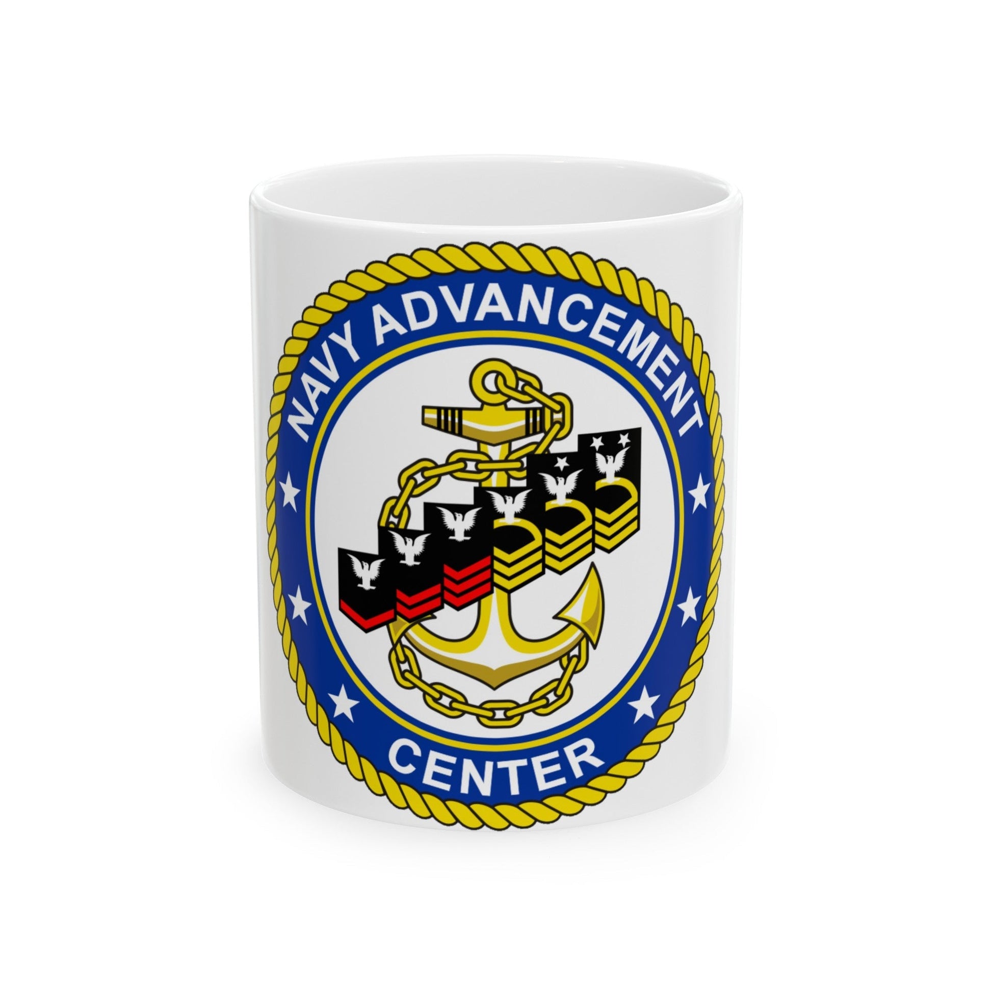 Navy Advancement Center NAC (U.S. Navy) White Coffee Mug-11oz-The Sticker Space