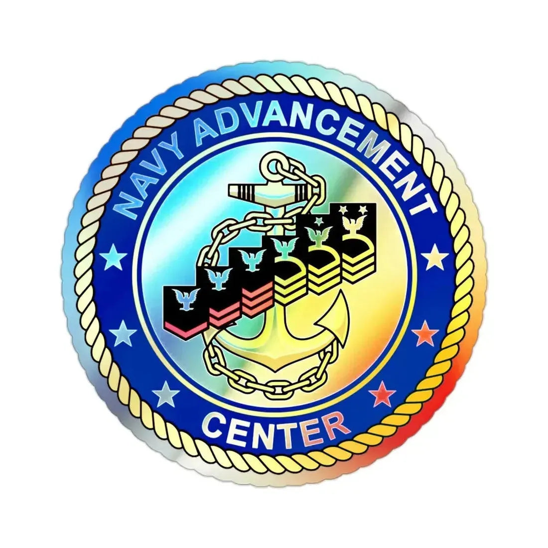 Navy Advancement Center NAC (U.S. Navy) Holographic STICKER Die-Cut Vinyl Decal 2 Inch Holographic - The Sticker Space