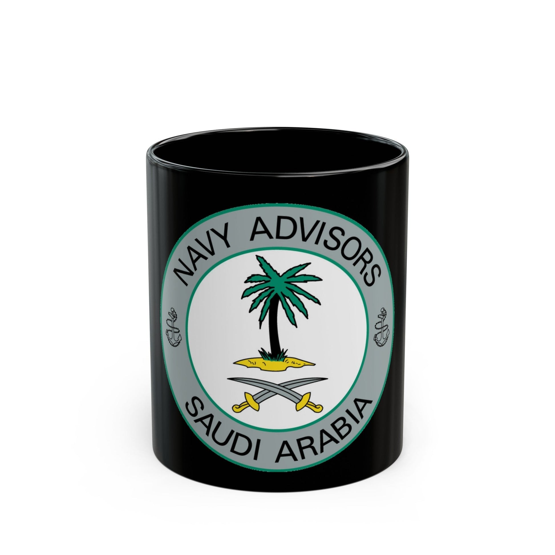 Navy Advisors Saudi Arabia (U.S. Navy) Black Coffee Mug-11oz-The Sticker Space