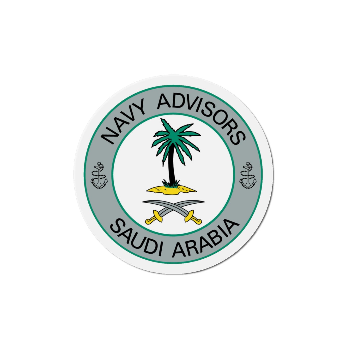 Navy Advisors Saudi Arabia (U.S. Navy) Die-Cut Magnet-6 × 6"-The Sticker Space