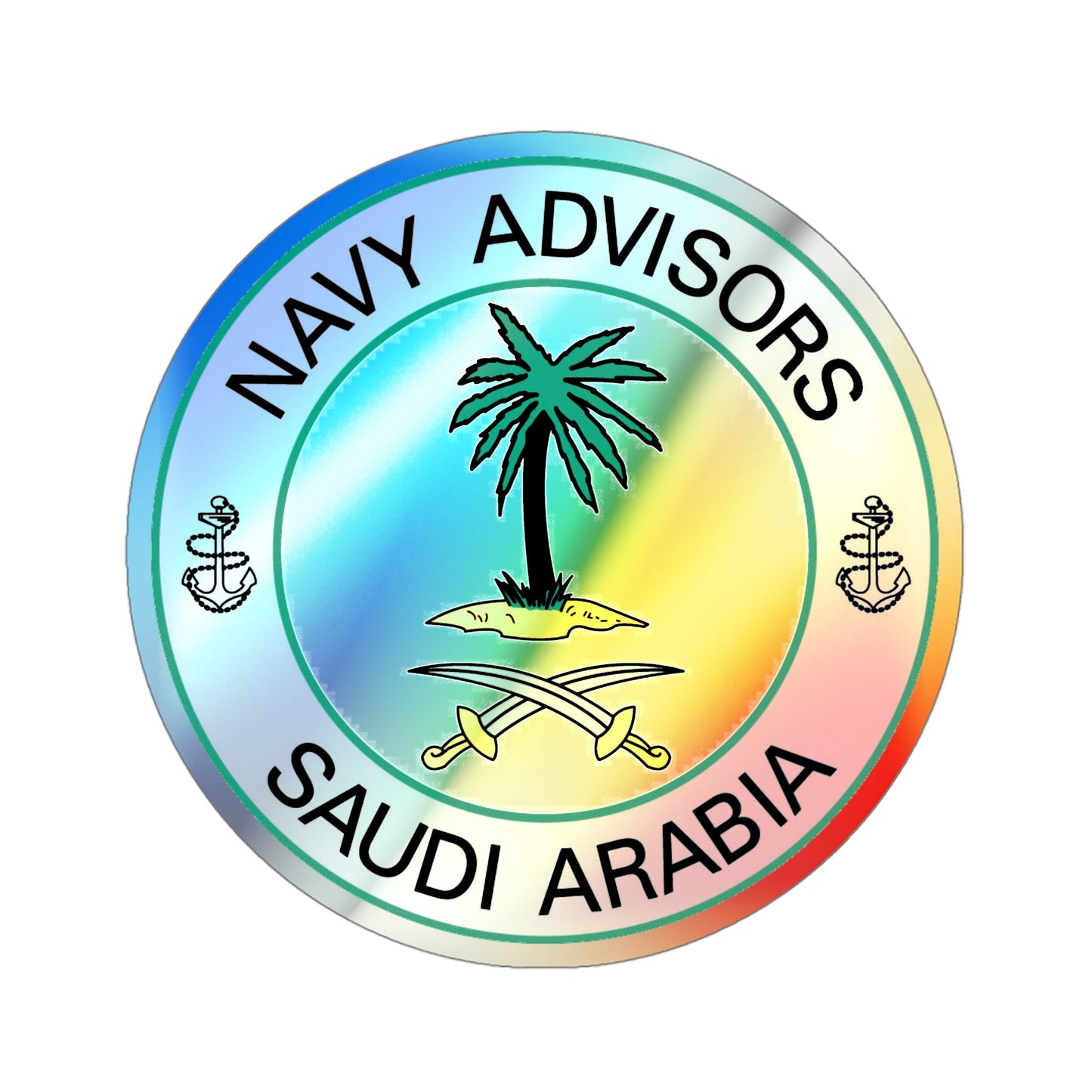 Navy Advisors Saudi Arabia (U.S. Navy) Holographic STICKER Die-Cut Vinyl Decal-4 Inch-The Sticker Space