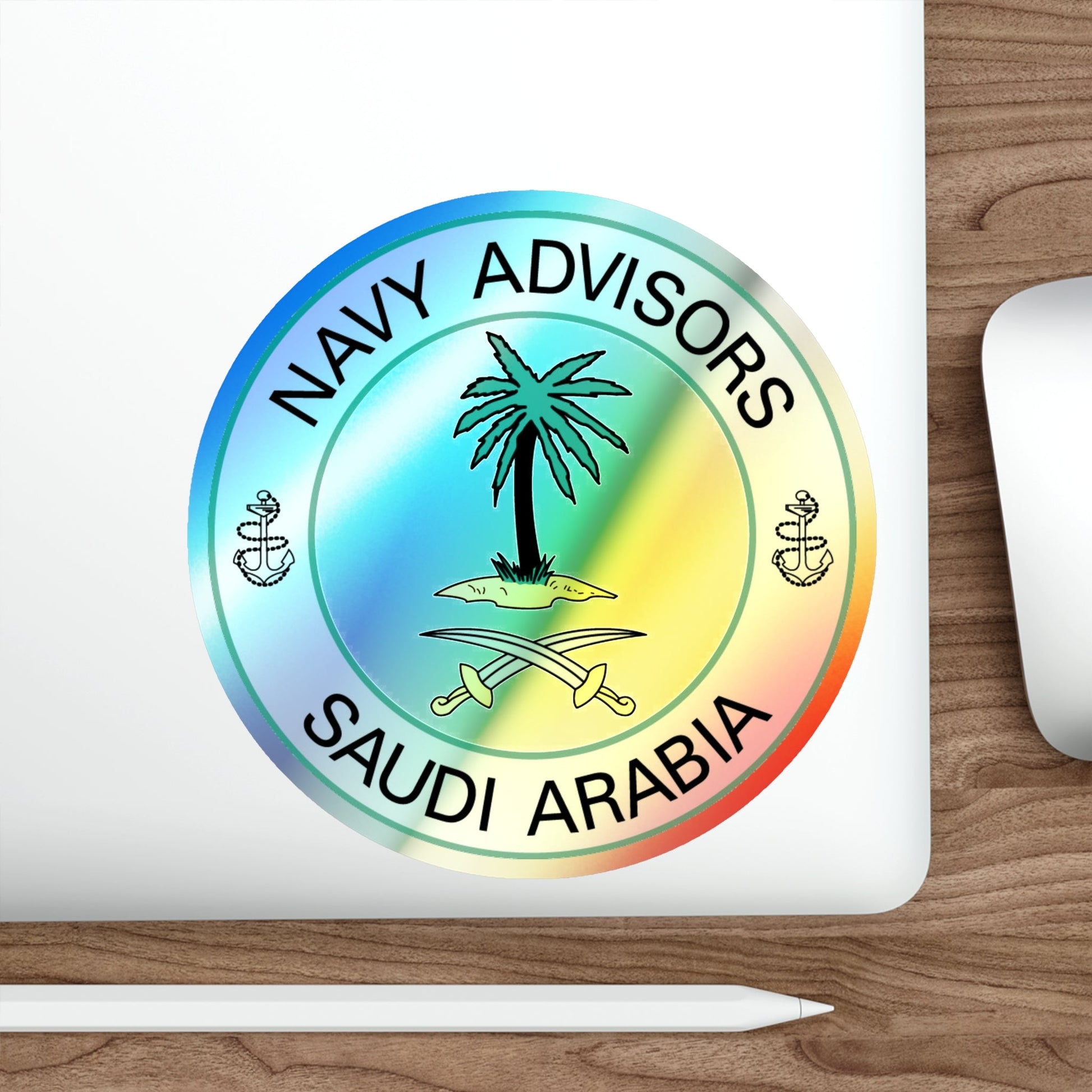 Navy Advisors Saudi Arabia (U.S. Navy) Holographic STICKER Die-Cut Vinyl Decal-The Sticker Space