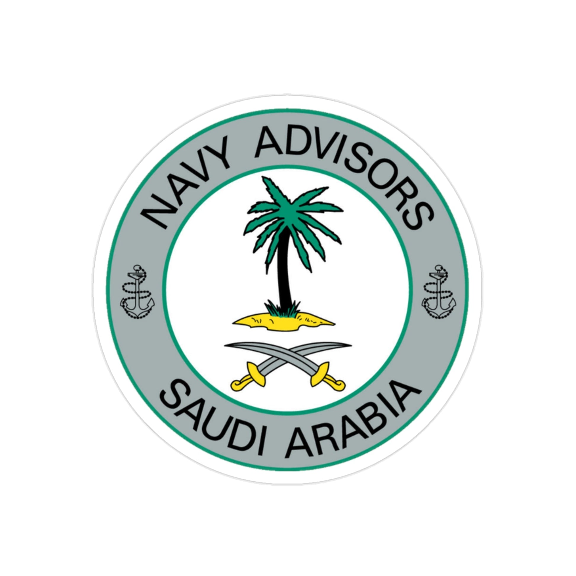 Navy Advisors Saudi Arabia (U.S. Navy) Transparent STICKER Die-Cut Vinyl Decal-2 Inch-The Sticker Space