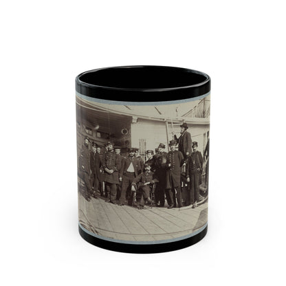 Navy Crewmen On The Deck Of A Ship (U.S. Civil War) Black Coffee Mug-11oz-The Sticker Space