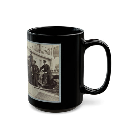 Navy Crewmen On The Deck Of A Ship (U.S. Civil War) Black Coffee Mug-The Sticker Space