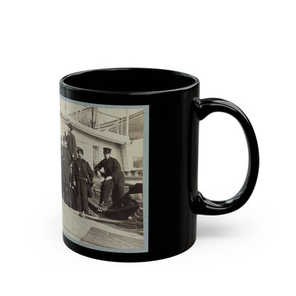 Navy Crewmen On The Deck Of A Ship (U.S. Civil War) Black Coffee Mug-The Sticker Space