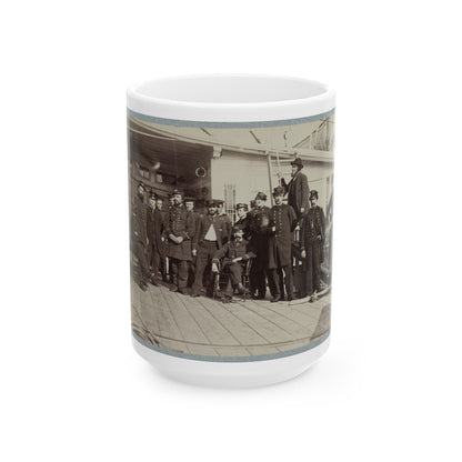 Navy Crewmen On The Deck Of A Ship (U.S. Civil War) White Coffee Mug-15oz-The Sticker Space