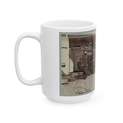 Navy Crewmen On The Deck Of A Ship (U.S. Civil War) White Coffee Mug-The Sticker Space