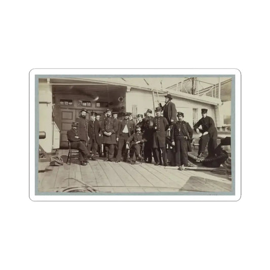 Navy Crewmen on the Deck of a Ship (U.S. Civil War) STICKER Vinyl Kiss-Cut Decal 2 Inch White - The Sticker Space
