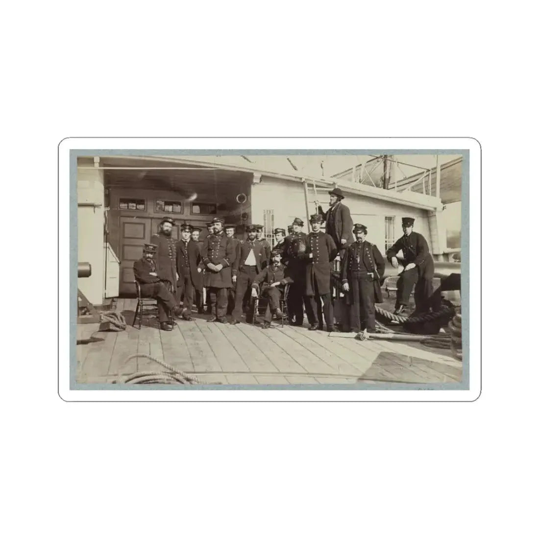 Navy Crewmen on the Deck of a Ship (U.S. Civil War) STICKER Vinyl Kiss-Cut Decal 3 Inch White - The Sticker Space