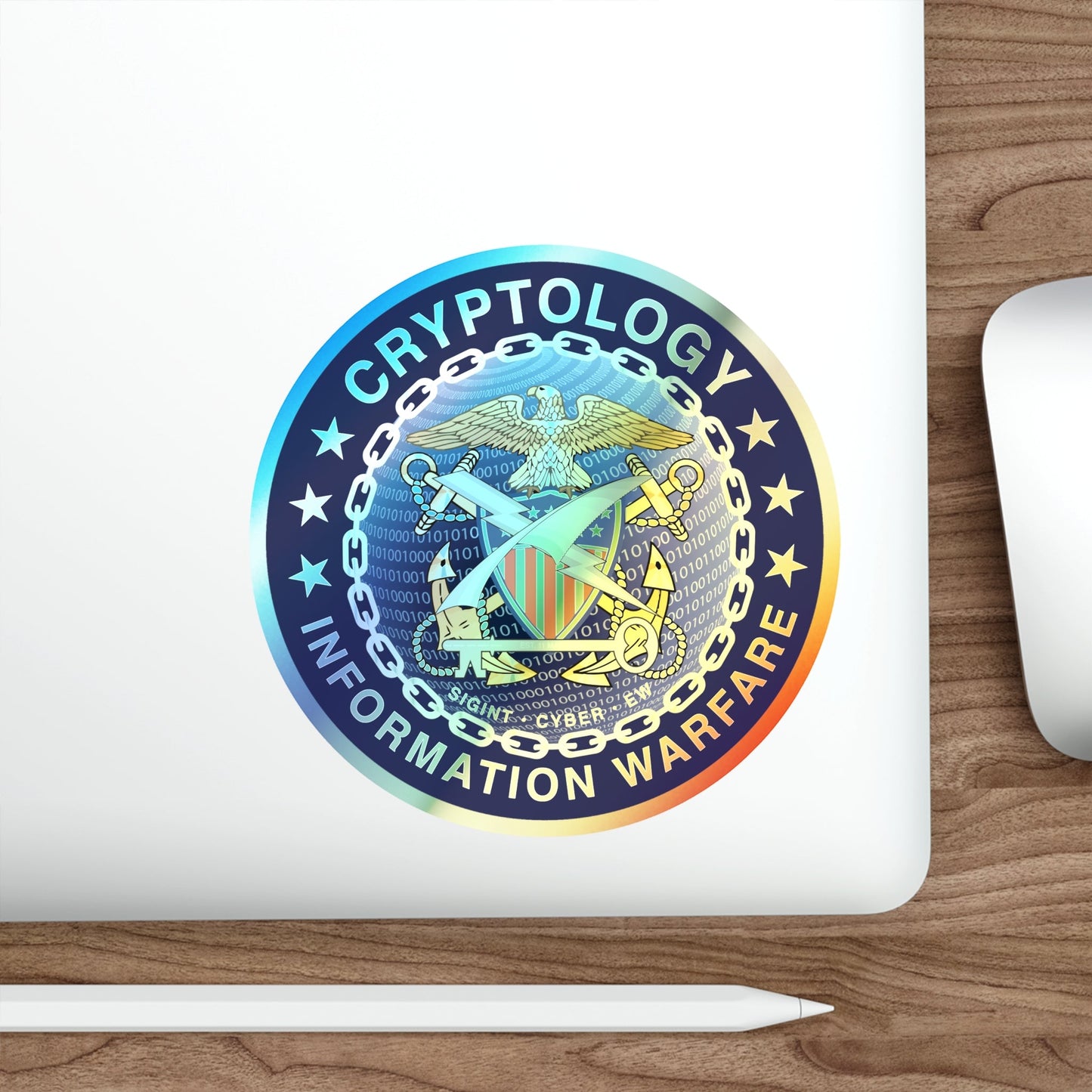 Navy Cryptologic Community (U.S. Navy) Holographic STICKER Die-Cut Vinyl Decal-The Sticker Space