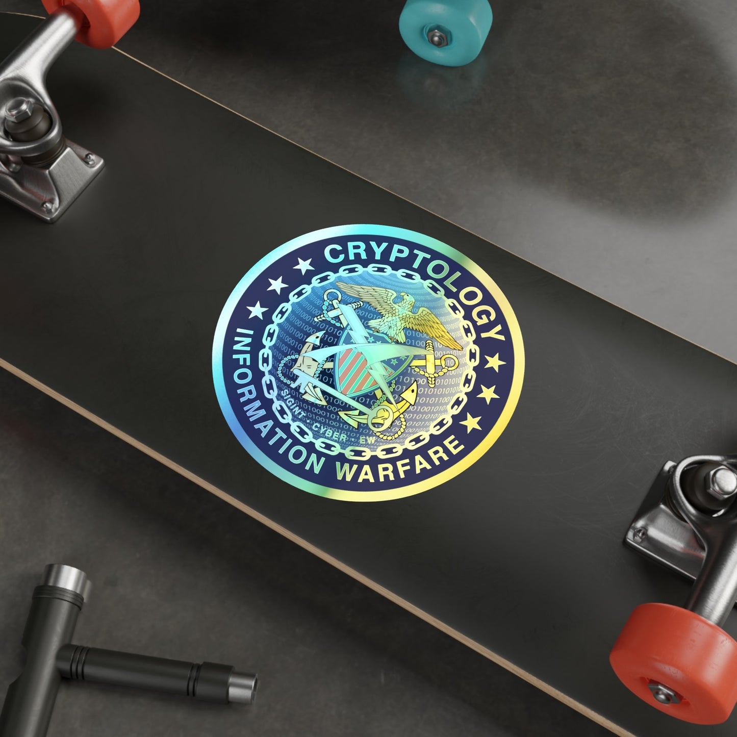 Navy Cryptologic Community (U.S. Navy) Holographic STICKER Die-Cut Vinyl Decal-The Sticker Space