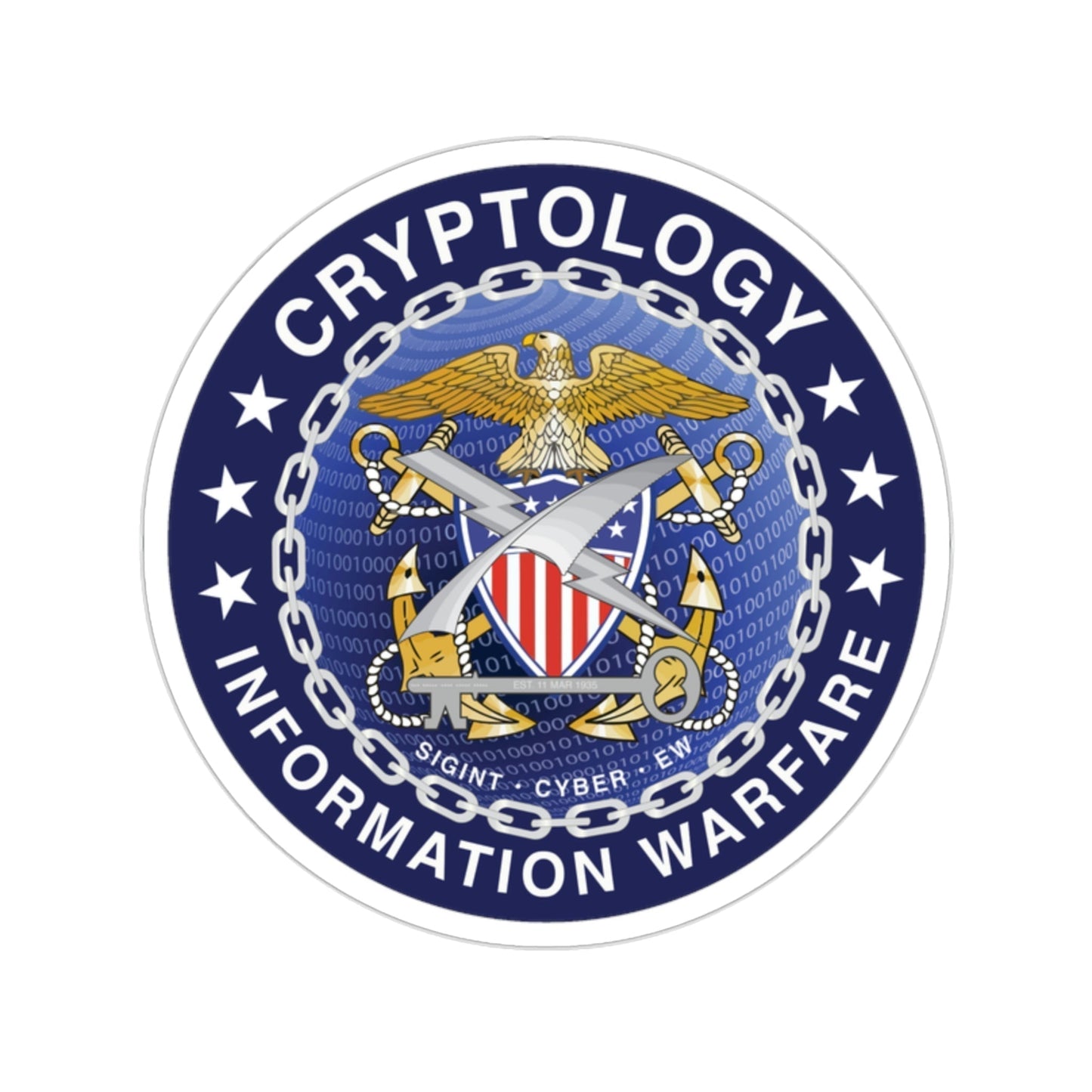 Navy cryptologic community (U.S. Navy) STICKER Vinyl Die-Cut Decal-2 Inch-The Sticker Space