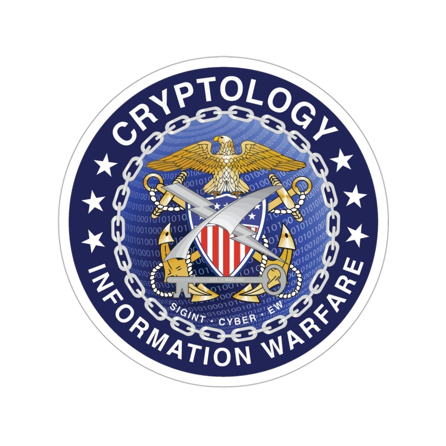 Navy cryptologic community (U.S. Navy) STICKER Vinyl Die-Cut Decal-3 Inch-The Sticker Space