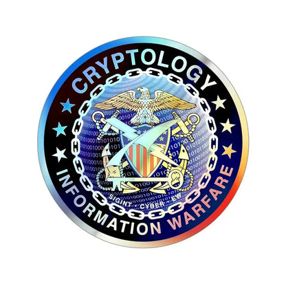 Navy Cryptologic Community (U.S. Navy) Holographic STICKER Die-Cut Vinyl Decal 4 Inch Holographic - The Sticker Space