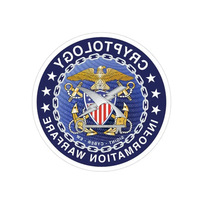 Navy cryptologic community (U.S. Navy) REVERSE PRINT Transparent Die-Cut STICKER 3 Inch Die-Cut Transparent - The Sticker Space