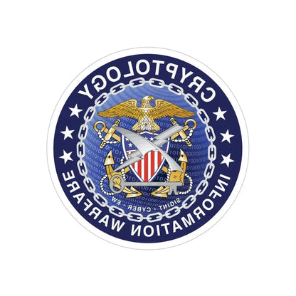 Navy cryptologic community (U.S. Navy) REVERSE PRINT Transparent Die-Cut STICKER 5 Inch Die-Cut Transparent - The Sticker Space