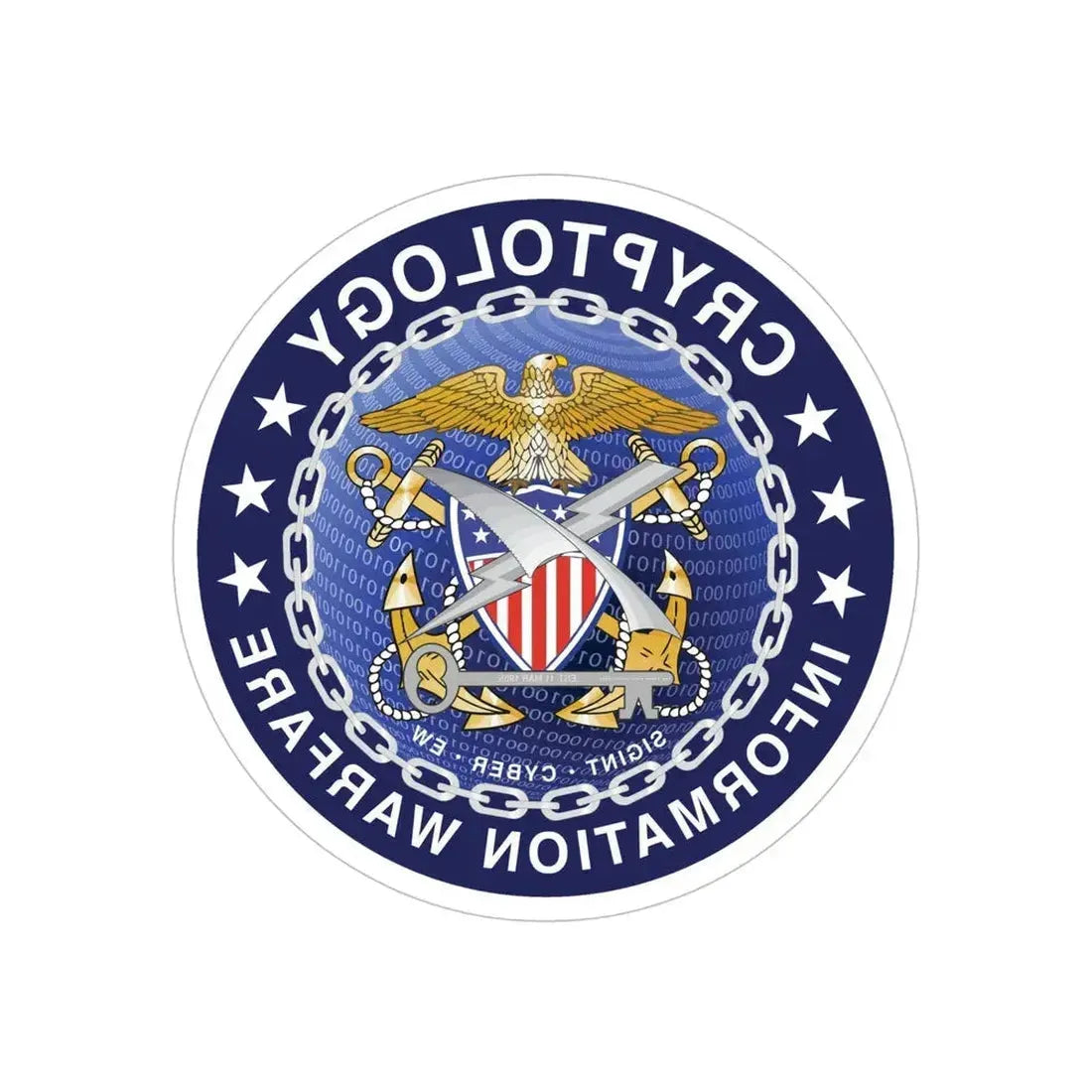 Navy cryptologic community (U.S. Navy) REVERSE PRINT Transparent Die-Cut STICKER 6 Inch Die-Cut Transparent - The Sticker Space