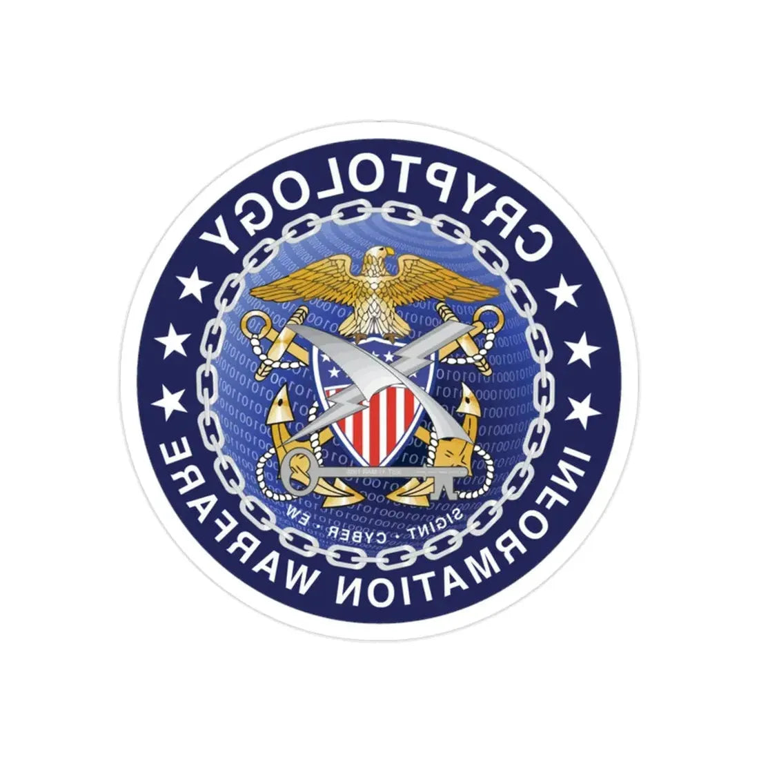 Navy cryptologic community (U.S. Navy) REVERSE PRINT Transparent Die-Cut STICKER - The Sticker Space