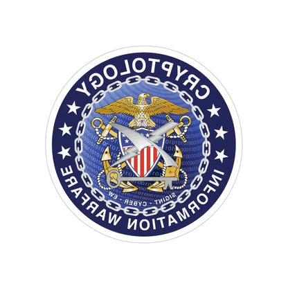 Navy cryptologic community (U.S. Navy) REVERSE PRINT Transparent Die-Cut STICKER - The Sticker Space