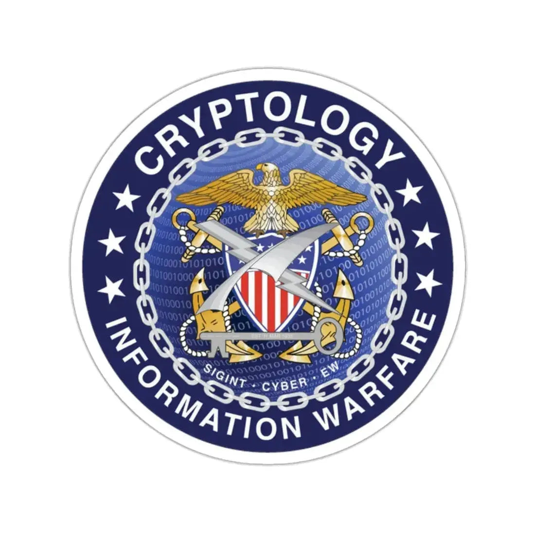 Navy cryptologic community (U.S. Navy) STICKER Vinyl Kiss-Cut Decal 2 Inch White - The Sticker Space