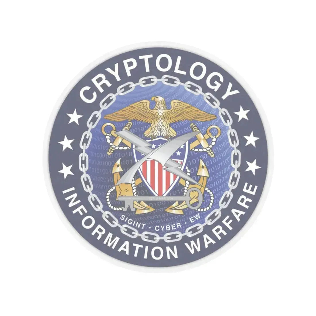Navy cryptologic community (U.S. Navy) STICKER Vinyl Kiss-Cut Decal 4 Inch Transparent - The Sticker Space