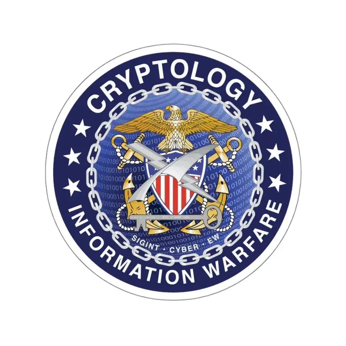 Navy cryptologic community (U.S. Navy) STICKER Vinyl Kiss-Cut Decal 4 Inch White - The Sticker Space