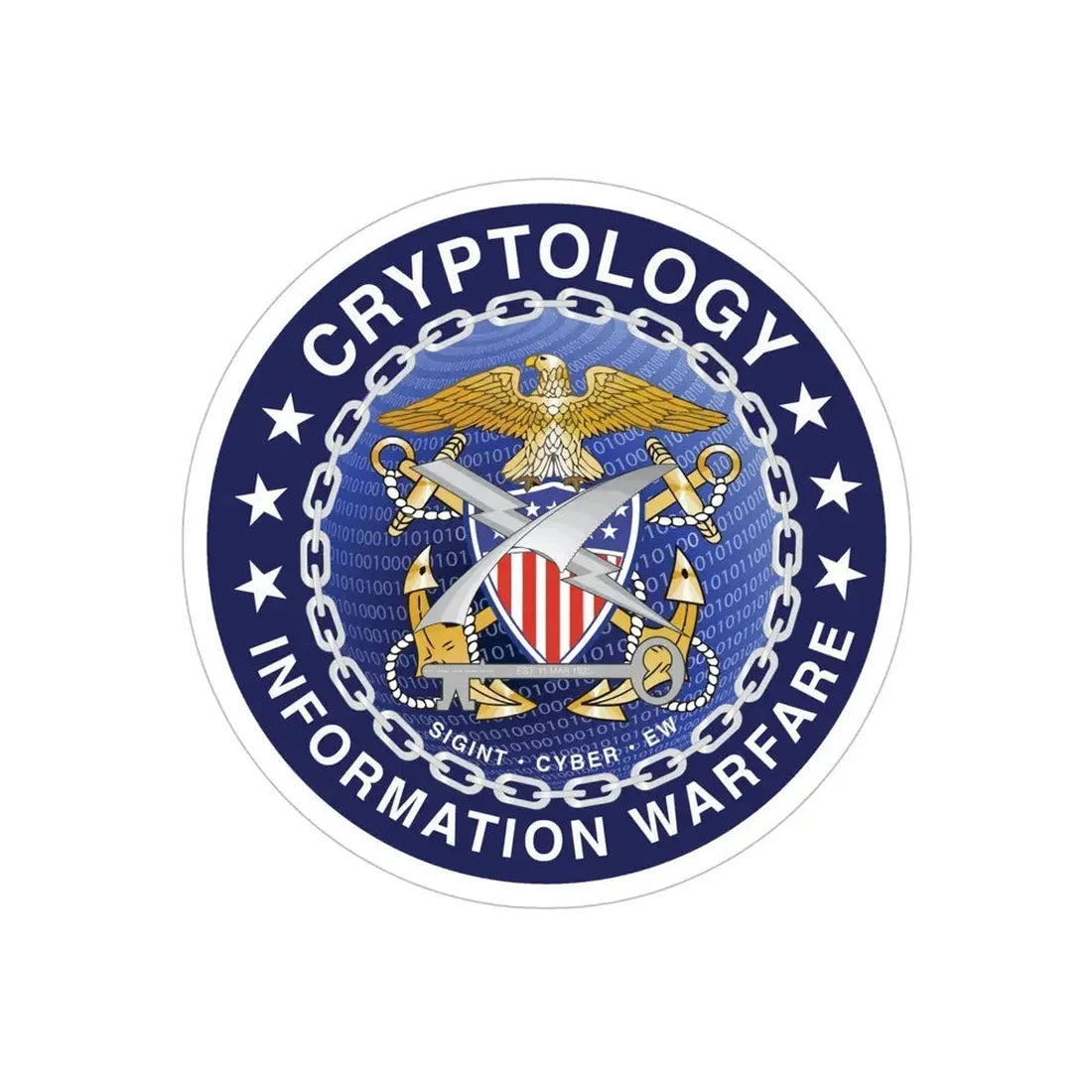 Navy Cryptologic Community (U.S. Navy) Transparent STICKER Die-Cut Vinyl Decal 6 Inch Transparent - The Sticker Space