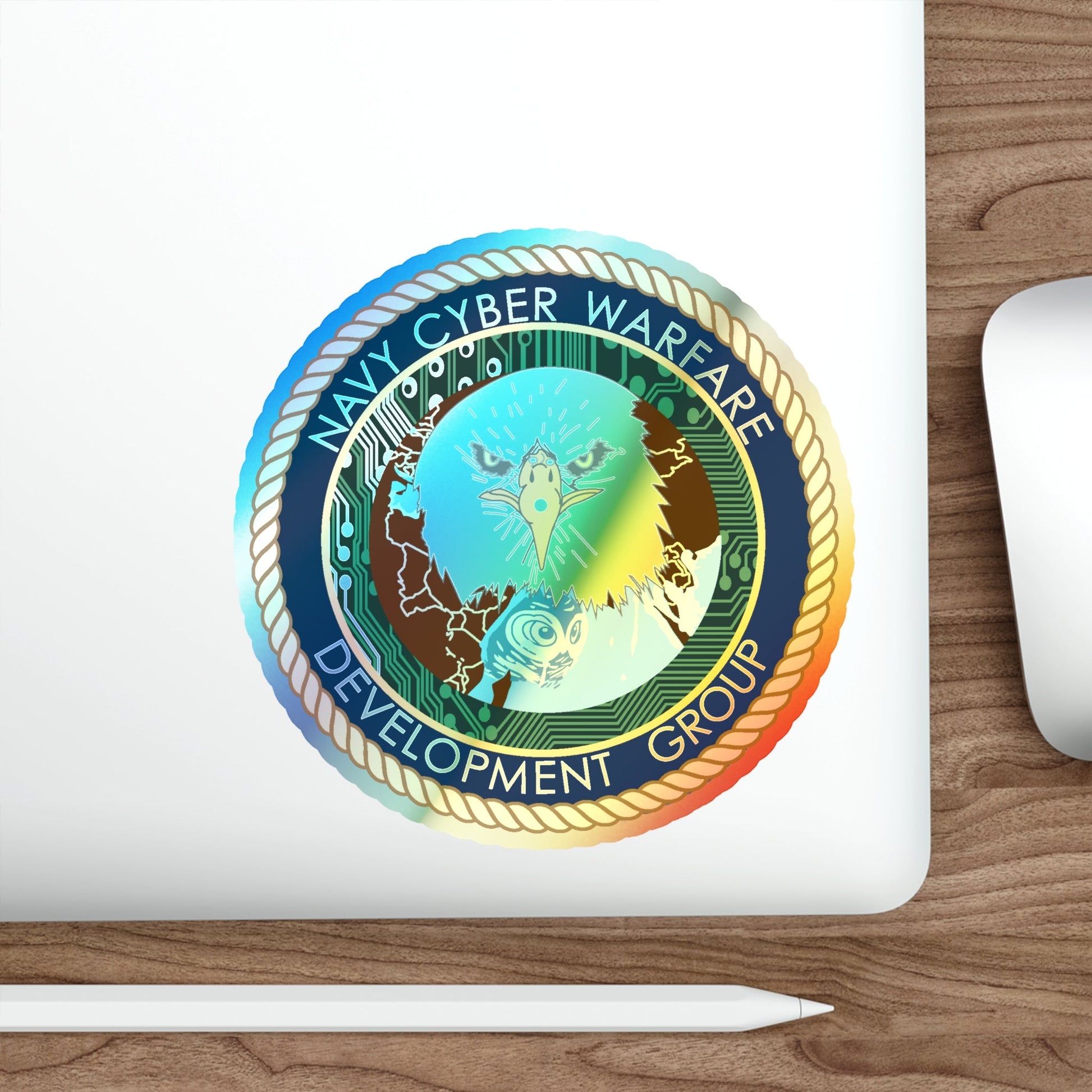 Navy Cyber Warfare Development Group (U.S. Navy) Holographic STICKER Die-Cut Vinyl Decal-The Sticker Space