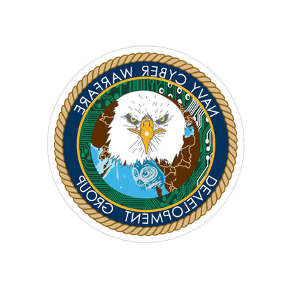 Navy Cyber Warfare Development Group (U.S. Navy) REVERSE PRINT Transparent STICKER-3" × 3"-The Sticker Space