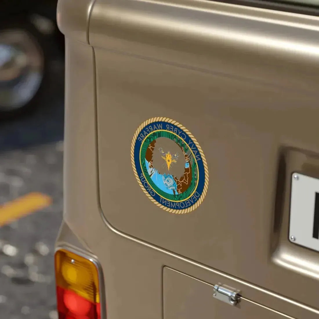 Navy Cyber Warfare Development Group (U.S. Navy) REVERSE PRINT Transparent Die-Cut STICKER - The Sticker Space