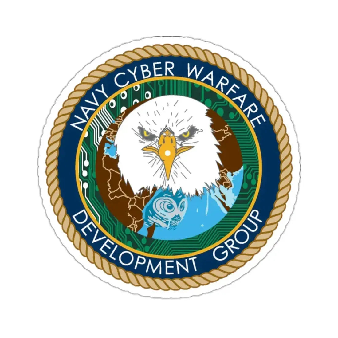 Navy Cyber Warfare Development Group (U.S. Navy) STICKER Vinyl Kiss-Cut Decal 2 Inch White - The Sticker Space