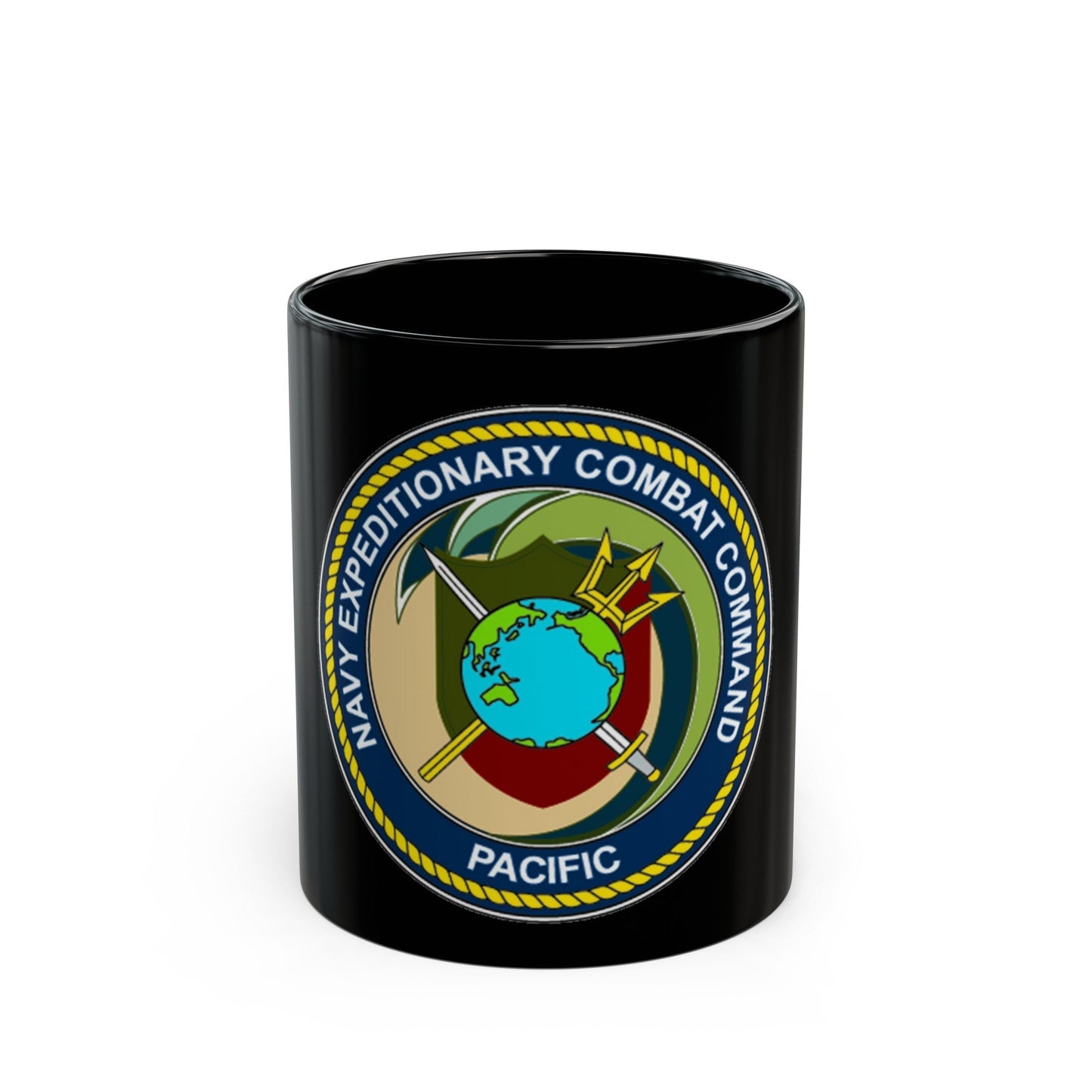 Navy Expeditionary Combat Command Pacific NECC Pacific (U.S. Navy) Black Coffee Mug-11oz-The Sticker Space