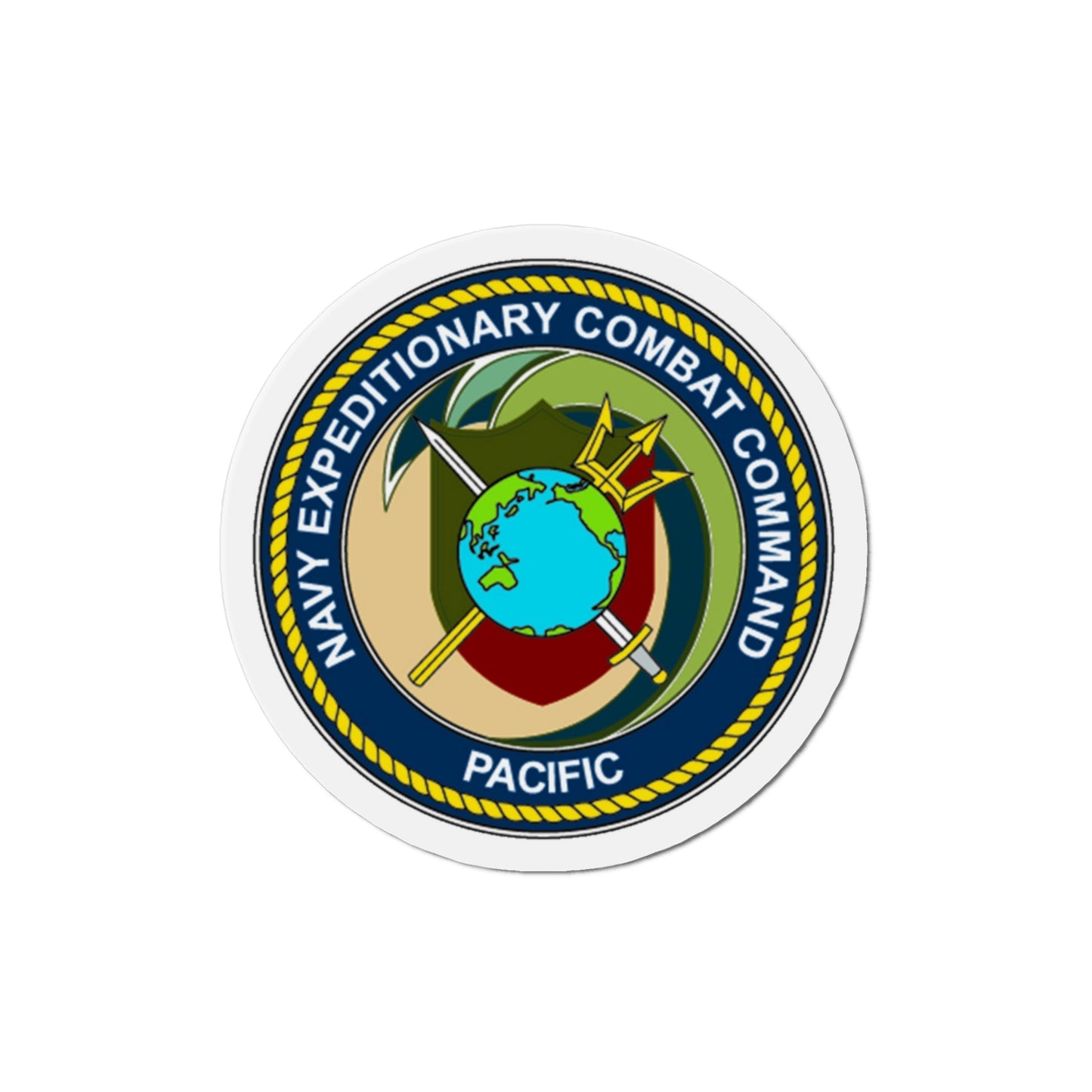 Navy Expeditionary Combat Command Pacific NECC Pacific (U.S. Navy) Die-Cut Magnet-3" x 3"-The Sticker Space