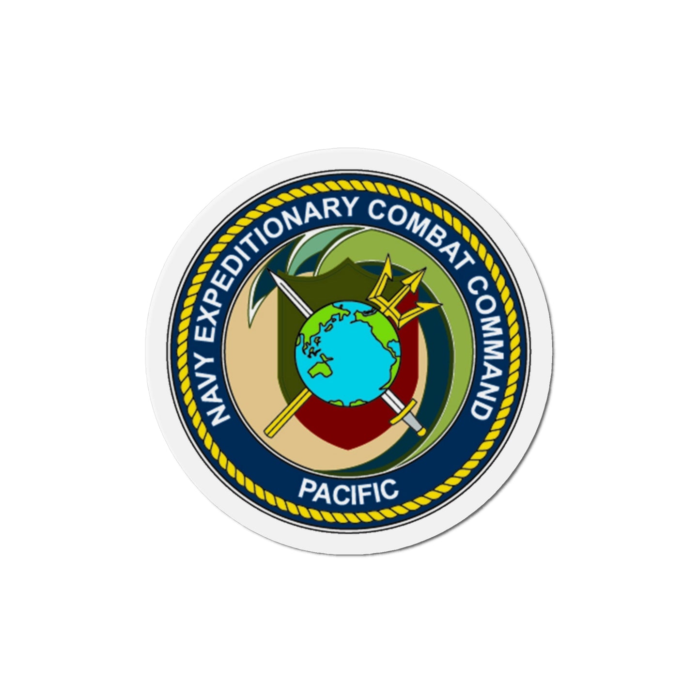 Navy Expeditionary Combat Command Pacific NECC Pacific (U.S. Navy) Die-Cut Magnet-4" x 4"-The Sticker Space