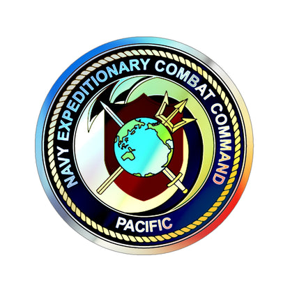 Navy Expeditionary Combat Command Pacific NECC Pacific (U.S. Navy) Holographic STICKER Die-Cut Vinyl Decal-4 Inch-The Sticker Space