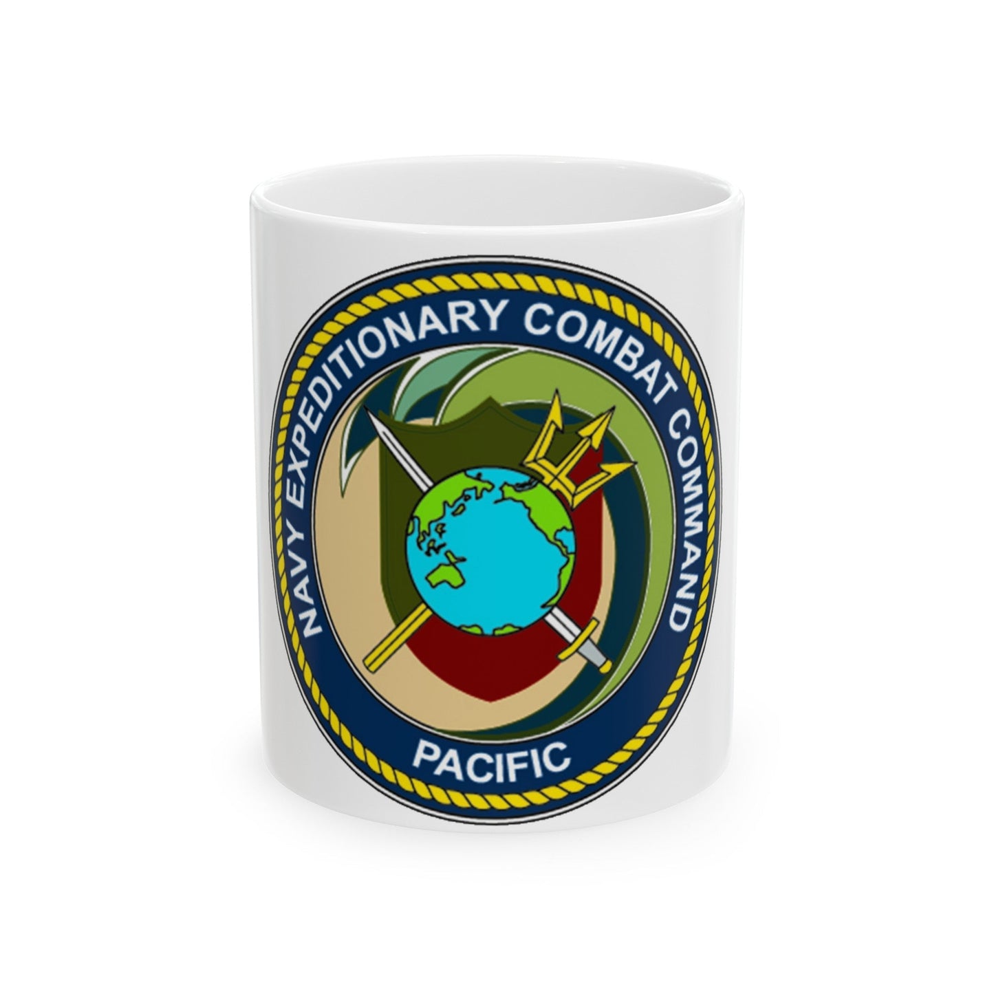 Navy Expeditionary Combat Command Pacific NECC Pacific (U.S. Navy) White Coffee Mug-11oz-The Sticker Space