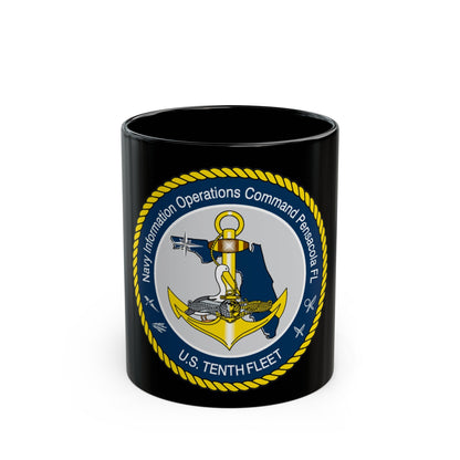 Navy Information Operations Command Pensacola FL US Tenth Fleet (U.S. Navy) Black Coffee Mug-11oz-The Sticker Space