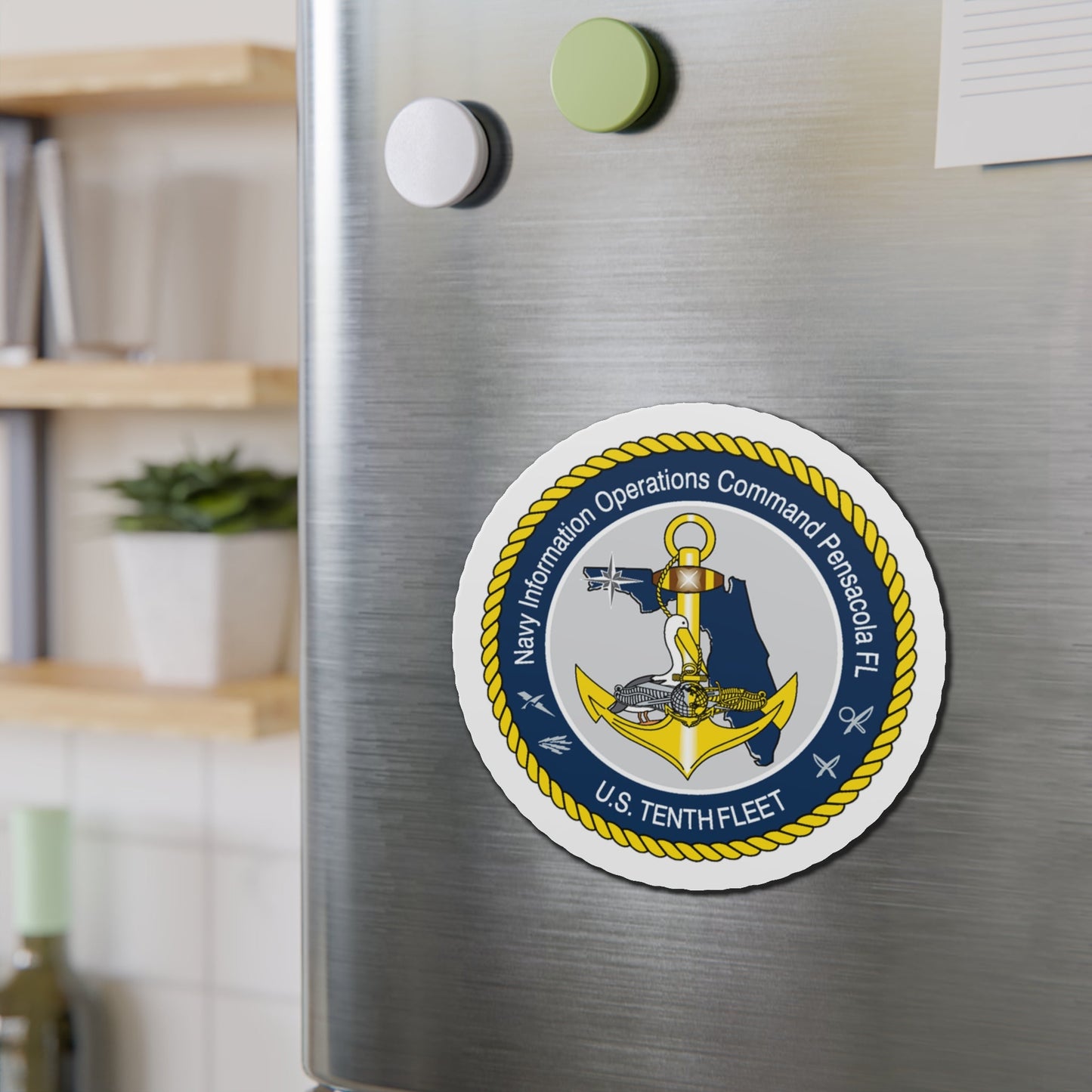 Navy Information Operations Command Pensacola FL US Tenth Fleet (U.S. Navy) Die-Cut Magnet-The Sticker Space