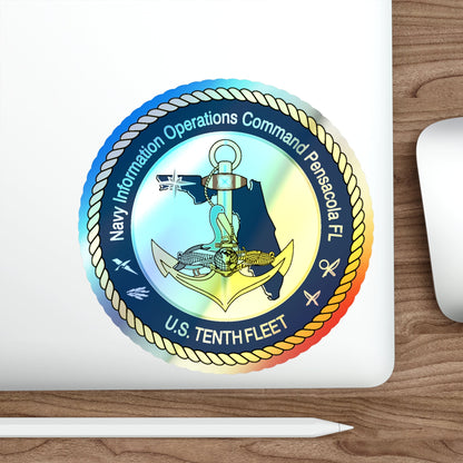 Navy Information Operations Command Pensacola FL US Tenth Fleet (U.S. Navy) Holographic STICKER Die-Cut Vinyl Decal-The Sticker Space